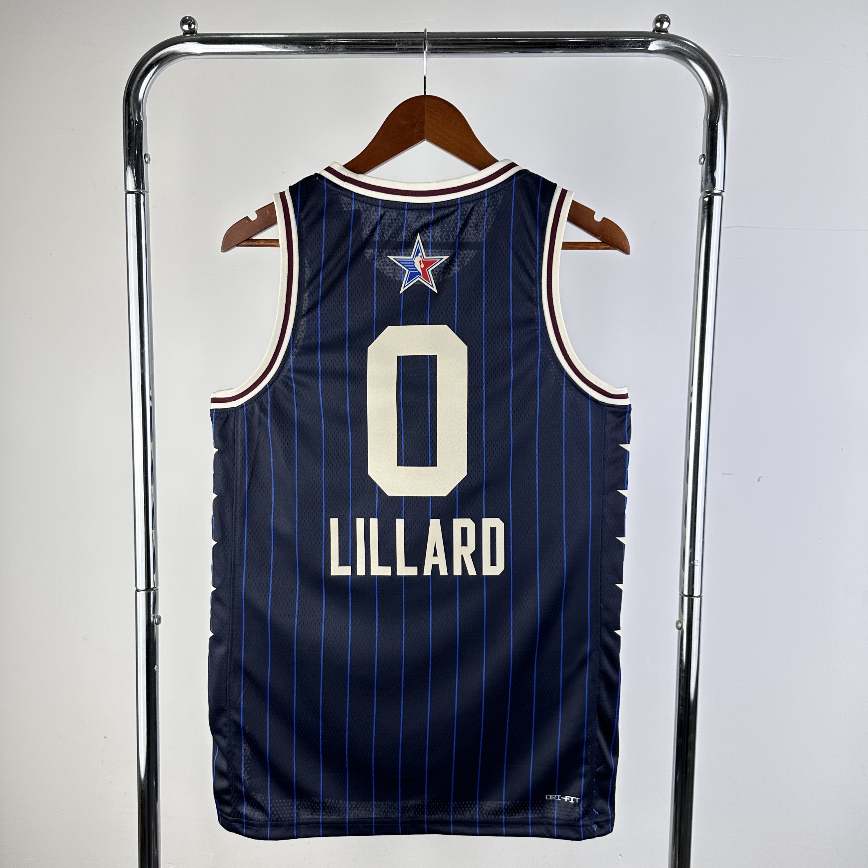 Men All-star season 0 Lillard Blue Stripe 2024 NBA Jersey